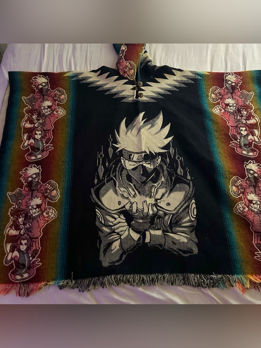Kakashi Hatake Naruto Poncho Anime Hooded Poncho RARE